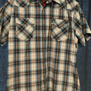 Men's Casual Plaid Button-Down Shirt